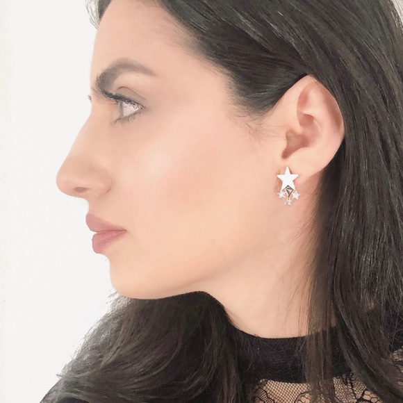 Gold dipped Star Cluster Stud Earrings - Picture 2 of 2